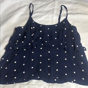 Elegant Navy Polka Dot Camisole